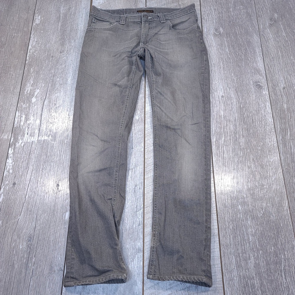 Nudie Jeans Slim Kim Mens Size 30x30 Grey Wash Ecru Slim Fit Denim Pants